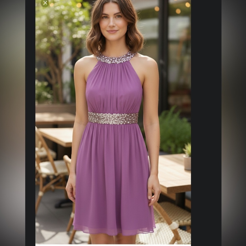 Aidan Mattox Niteline lilac dress size 8